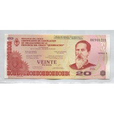 ARGENTINA EC. 253 BONO BILLETE CHACO DE 20 PESOS SIN CIRCULAR UNC